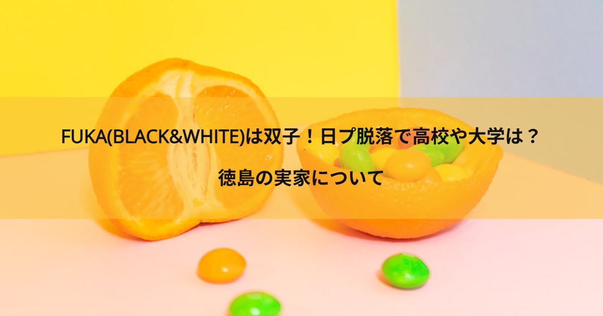 FUKA(BLACK&WHITE)は双子！日プ脱落で高校や大学は？徳島の実家について