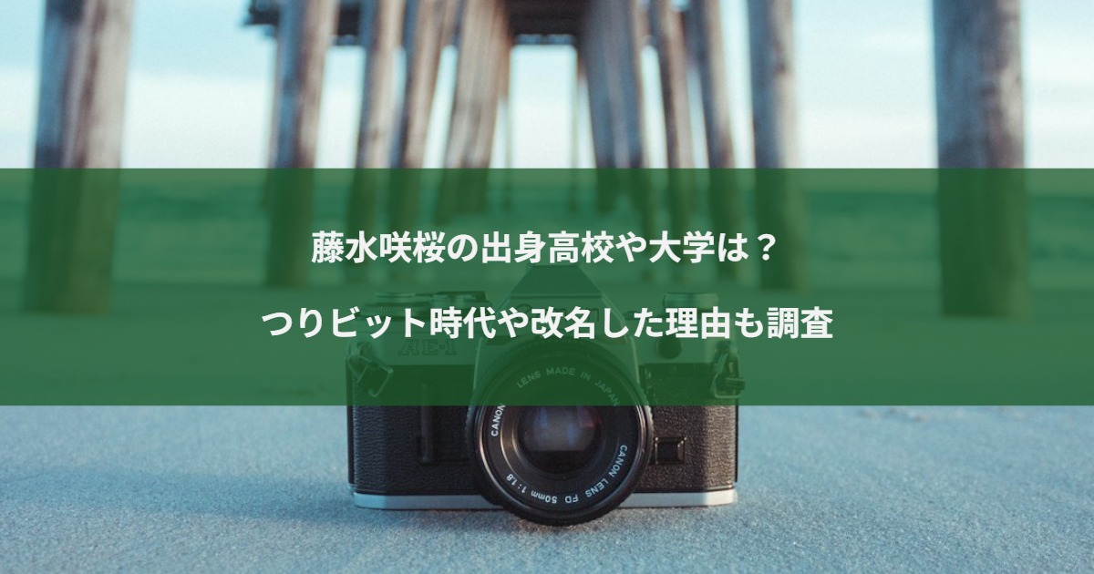 藤水咲桜の出身高校や大学は？つりビット時代や改名した理由も調査