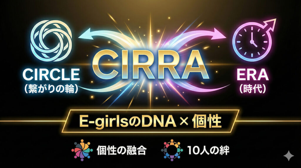 新ガールズグループ「CIRRA(シーラ)」のグループ名由来とコンセプトの図解