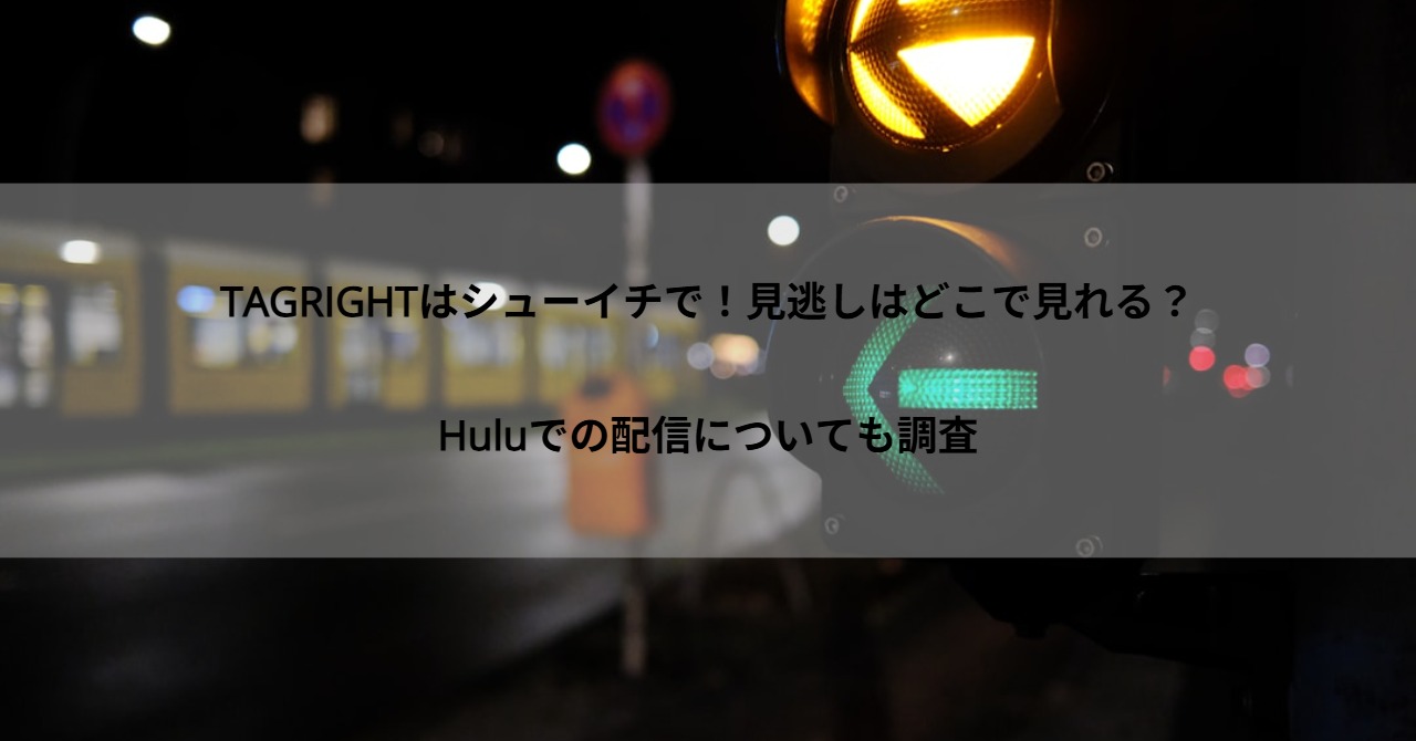 TAGRIGHTはシューイチで！見逃しはどこで見れる？Huluでの配信についても調査