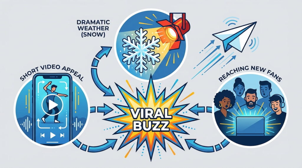 複数の要因が重なって「バズ」が起きた構造を、一目でわかる図解