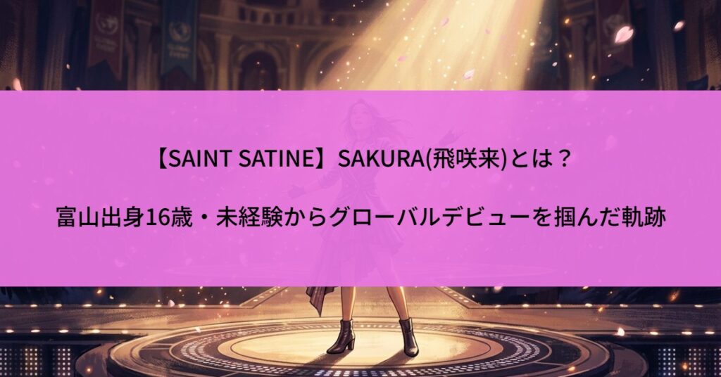 【SAINT SATINE】SAKURA(飛咲来)とは?富山出身16歳・未経験からグローバルデビューを掴んだ軌跡