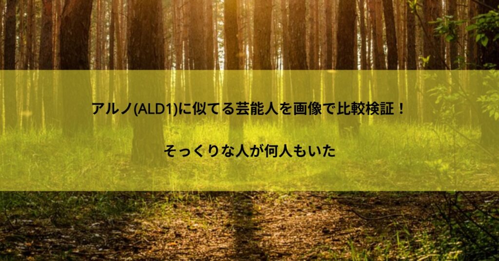 アルノ(ALD1)に似てる芸能人を画像で比較検証!そっくりな人が何人もいた